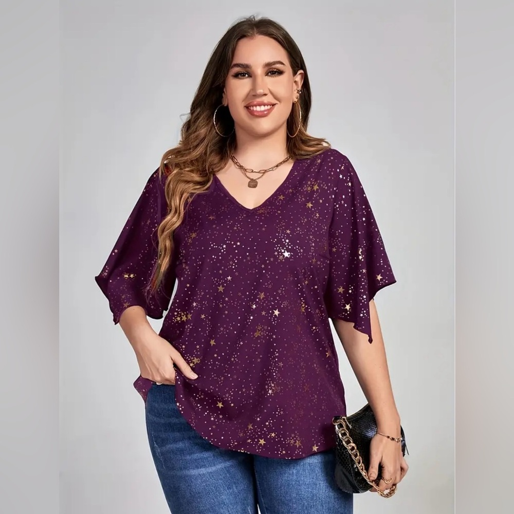 Purple shiny star top